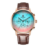 Color Bright Glass Men's Stainless Steel Wrist Watch