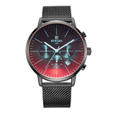 Color Bright Glass Men's Stainless Steel Wrist Watch