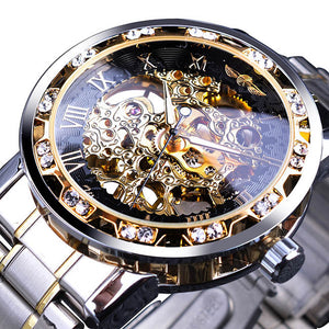 Diamond Luminous Royal Design Men Top Brand Mechanical Skeleton Wrist Watch