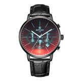 Color Bright Glass Men's Stainless Steel Wrist Watch