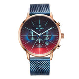 Color Bright Glass Men's Stainless Steel Wrist Watch