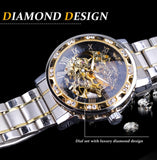 Diamond Luminous Royal Design Men Top Brand Mechanical Skeleton Wrist Watch