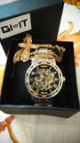 Diamond Luminous Royal Design Men Top Brand Mechanical Skeleton Wrist Watch