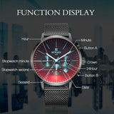 Color Bright Glass Men's Stainless Steel Wrist Watch