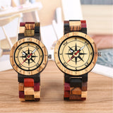 Luxury Men's Watch Unique Compass Dial Wood Watch