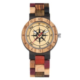 Luxury Men's Watch Unique Compass Dial Wood Watch