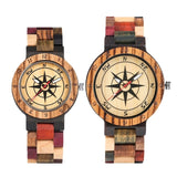 Luxury Men's Watch Unique Compass Dial Wood Watch