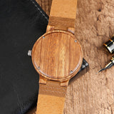 Bamboo Modern Wristwatch Analog Nature Wood