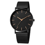 Luxury Watch Men Mesh Ultra-thin Stainless Steel Quartz Wrist Watch